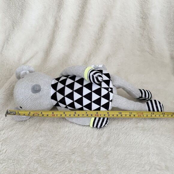 Cloud Island Target Gray Knit Mouse Plush Black Stripe Triangles 12" Stuffed Toy - Picture 7 of 7